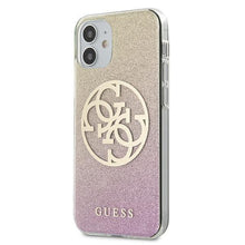 Заредете изображение във визуализатора на галерията – Guess GUHCP12SPCUGLPGG iPhone 12 mini 5,4" różowo-złoty/gold pink hardcase Glitter Gradient 4G Circle Logo - TopMag

