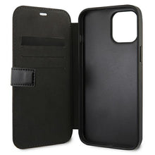 Заредете изображение във визуализатора на галерията – Etui BMW BMFLBKP12LSLLBK iPhone 12 Pro Max 6,7" czarny/black book Signature

