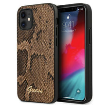 Заредете изображение във визуализатора на галерията – Guess GUHCP12SPUSNSMLBR iPhone 12 mini 5,4" brązowy/brown hardcase Script Python Collection - TopMag
