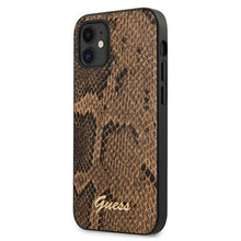 Заредете изображение във визуализатора на галерията – Guess GUHCP12SPUSNSMLBR iPhone 12 mini 5,4" brązowy/brown hardcase Script Python Collection - TopMag
