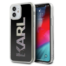 Заредете изображение във визуализатора на галерията – Karl Lagerfeld KLHCP12SKLMLBK iPhone 12 mini 5,4" czarny/black hardcase Karl Logo Glitter - TopMag
