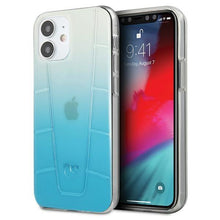 Заредете изображение във визуализатора на галерията – Mercedes MEHCP12SCLGBL iPhone 12 mini 5,4" niebieski/blue hardcase Transparent Line - TopMag

