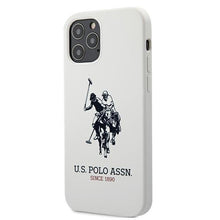 Заредете изображение във визуализатора на галерията – US Polo USHCP12MSLHRWH iPhone 12/12 Pro 6,1" biały/white Silicone Collection - TopMag
