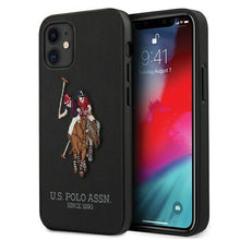 Заредете изображение във визуализатора на галерията – US Polo USHCP12SPUGFLBK iPhone 12 mini 5,4" czarny/black Polo Embroidery Collection - TopMag
