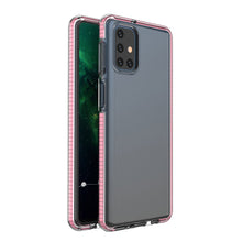 Заредете изображение във визуализатора на галерията – Spring Case clear TPU gel protective cover with colorful frame for Samsung Galaxy M51 pink - TopMag
