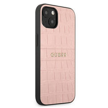 Заредете изображение във визуализатора на галерията – Guess GUHCP13SPCRBPI iPhone 13 mini 5,4" różowy/pink Croco Strap Collection
