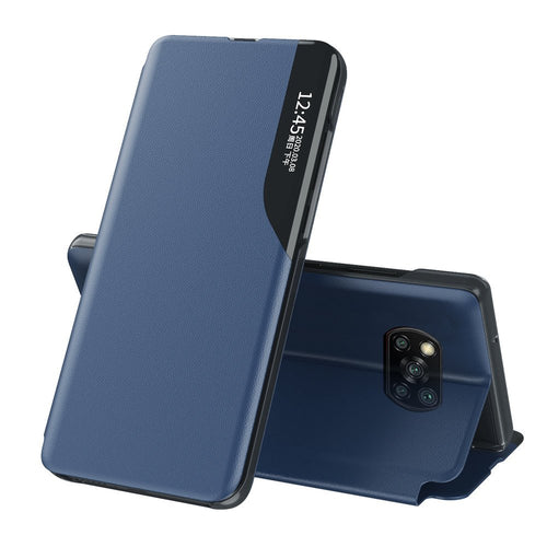 Eco Leather View Case elegant bookcase type case with kickstand for Xiaomi Poco X3 NFC / Poco X3 Pro blue - TopMag