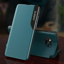 Заредете изображение във визуализатора на галерията – Eco Leather View Case elegant bookcase type case with kickstand for Xiaomi Poco X3 NFC / Poco X3 Pro blue - TopMag
