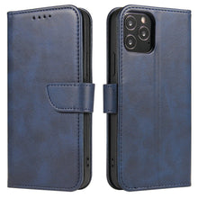 Заредете изображение във визуализатора на галерията – Magnet Case elegant bookcase type case with kickstand for iPhone 12 Pro / iPhone 12 blue - TopMag
