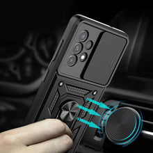 Заредете изображение във визуализатора на галерията – Hybrid Armor Camshield case for Samsung Galaxy A23 5G armored case with camera cover black

