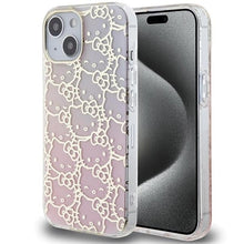 Заредете изображение във визуализатора на галерията – Hello Kitty IML Gradient Electrop Crowded Kitty Head case for iPhone 15 - pink
