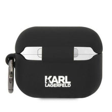 Заредете изображение във визуализатора на галерията – Karl Lagerfeld KLACAPSILKCK AirPods Pro cover black/black Silicone Karl &amp; Choupette
