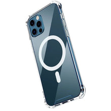 Заредете изображение във визуализатора на галерията – Clear Magnetic Case MagSafe durable gel flexible case for iPhone 12 mini transparent - TopMag
