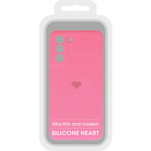 Заредете изображение във визуализатора на галерията – Vennus Silicone Heart Case for Samsung Galaxy S21 FE design 1 fuchsia
