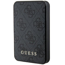 Заредете изображение във визуализатора на галерията – Guess Powerbank 15W GUPB5LP4GEGK 5000mAh black/black 4G Leather Metal Logo
