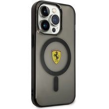 Заредете изображение във визуализатора на галерията – Original FERRARI hardcase Translucent Magsafe FEHMP14LURKK for Iphone 14 Pro Black
