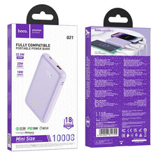 Заредете изображение във визуализатора на галерията – Power Bank HOCO 10 000mAh PD 22,5W Q21 purple
