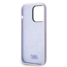 Заредете изображение във визуализатора на галерията – Karl Lagerfeld KLHCP14LSNIKBCU iPhone 14 Pro 6.1&quot; hardcase purple/purple Silicone Ikonik
