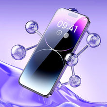 Заредете изображение във визуализатора на галерията – Baseus Full Screen Tempered Glass for iPhone 14 Pro with Speaker Cover 0.3mm + Mounting Frame
