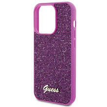 Заредете изображение във визуализатора на галерията – Guess Disco Metal Script case for iPhone 15 Pro - pink
