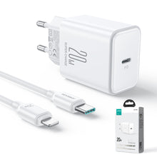 Заредете изображение във визуализатора на галерията – 20W USB C PD Charger with USB C Cable - Lightning Joyroom JR-TCF06

