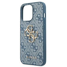 Заредете изображение във визуализатора на галерията – Guess GUHCP13L4GMGBL iPhone 13 Pro / 13 6,1" niebieski/blue hardcase 4G Big Metal Logo
