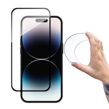 Заредете изображение във визуализатора на галерията – Wozinsky Full Cover Flexi Nano Glass tempered glass for iPhone 14 Pro flexible with a black frame

