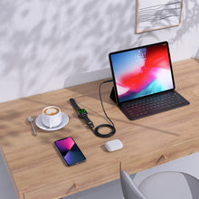 Заредете изображение във визуализатора на галерията – Choetech T319 MFI 5W wireless charger for Apple Watch + USB-C cable - black

