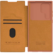 Заредете изображение във визуализатора на галерията – Nillkin Qin Leather Pro Case for Samsung Galaxy S23 Ultra Cover with Flip Camera Cover Brown
