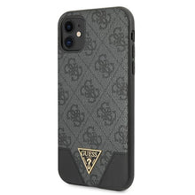 Заредете изображение във визуализатора на галерията – Original Case GUESS 4G Triangle Collection Hardcase GUHCN61PU4GHBK for Iphone 11 Grey
