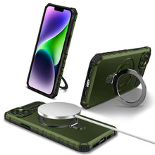 Заредете изображение във визуализатора на галерията – Tel Protect Armor Magsafe Metal Ring Case for Iphone 15 green
