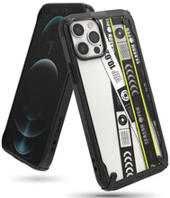 Заредете изображение във визуализатора на галерията – Ringke Fusion X Design durable PC Case with TPU Bumper for iPhone 12 Pro / iPhone 12 black (Ticket band) (XDAP0021) - TopMag
