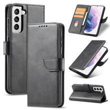 Заредете изображение във визуализатора на галерията – Magnet Case elegant bookcase type case with kickstand for Samsung Galaxy S21+ 5G (S21 Plus 5G) black - TopMag
