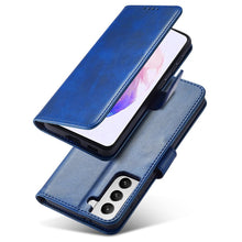 Заредете изображение във визуализатора на галерията – Magnet Case elegant bookcase type case with kickstand for Samsung Galaxy S21+ 5G (S21 Plus 5G) blue - TopMag
