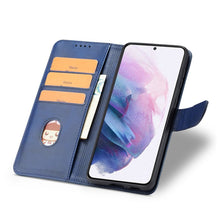 Заредете изображение във визуализатора на галерията – Magnet Case elegant bookcase type case with kickstand for Samsung Galaxy S21+ 5G (S21 Plus 5G) blue - TopMag
