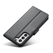 Заредете изображение във визуализатора на галерията – Magnet Case elegant bookcase type case with kickstand for Samsung Galaxy S21 Ultra 5G black - TopMag
