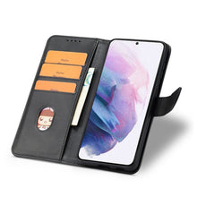 Заредете изображение във визуализатора на галерията – Magnet Case elegant bookcase type case with kickstand for Samsung Galaxy S21 Ultra 5G black - TopMag
