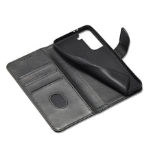 Заредете изображение във визуализатора на галерията – Magnet Case elegant bookcase type case with kickstand for Samsung Galaxy S21 Ultra 5G black - TopMag
