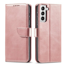 Заредете изображение във визуализатора на галерията – Magnet Case elegant bookcase type case with kickstand for Samsung Galaxy S21 Ultra 5G pink - TopMag
