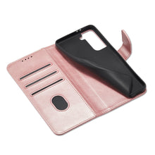 Заредете изображение във визуализатора на галерията – Magnet Case elegant bookcase type case with kickstand for Samsung Galaxy S21 Ultra 5G pink - TopMag
