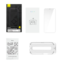 Заредете изображение във визуализатора на галерията – Baseus Full Screen Tempered Glass for iPhone 11 / XR with Speaker Cover 0.4mm + Mounting Kit
