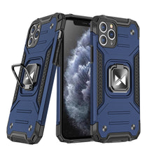 Заредете изображение във визуализатора на галерията – Wozinsky Ring Armor Case Kickstand Tough Rugged Cover for iPhone 11 Pro blue - TopMag
