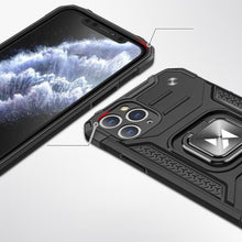 Заредете изображение във визуализатора на галерията – Wozinsky Ring Armor Case Kickstand Tough Rugged Cover for iPhone 11 Pro blue - TopMag
