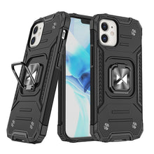 Заредете изображение във визуализатора на галерията – Wozinsky Ring Armor Case Kickstand Tough Rugged Cover for iPhone 12 mini black - TopMag
