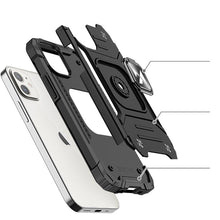 Заредете изображение във визуализатора на галерията – Wozinsky Ring Armor Case Kickstand Tough Rugged Cover for iPhone 12 mini black - TopMag
