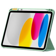 Заредете изображение във визуализатора на галерията – Nillkin Bevel Leather Case for iPad 10.9'' 2022 (10 gen.) smart cover cover with flip stand green
