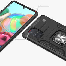Заредете изображение във визуализатора на галерията – Wozinsky Ring Armor Case Kickstand Tough Rugged Cover for Samsung Galaxy A71 5G black - TopMag
