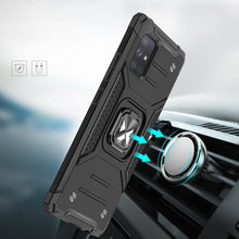 Заредете изображение във визуализатора на галерията – Wozinsky Ring Armor Case Kickstand Tough Rugged Cover for Samsung Galaxy A71 5G black - TopMag
