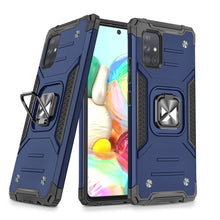 Заредете изображение във визуализатора на галерията – Wozinsky Ring Armor Case Kickstand Tough Rugged Cover for Samsung Galaxy A71 5G blue - TopMag
