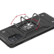 Заредете изображение във визуализатора на галерията – Wozinsky Ring Armor Case Kickstand Tough Rugged Cover for Samsung Galaxy A71 5G blue - TopMag
